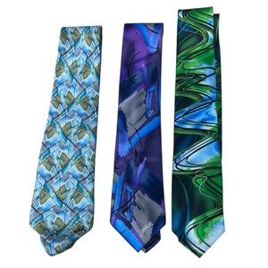 J. Garcia Artistic Tie Collection - Blue, Purple, Green